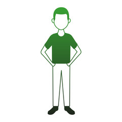 Young man with casual clothes cartoon vector illustration graphic design