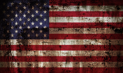 Old grunge USA flag