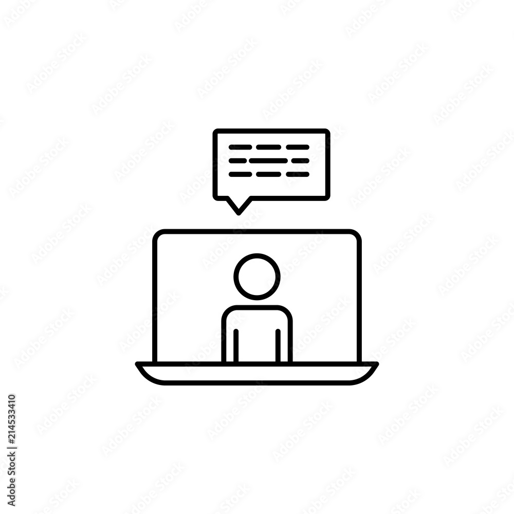 Aufkleber perform in a laptop icon. element of sturt up icon for mobile concept and web apps. thin line perfor