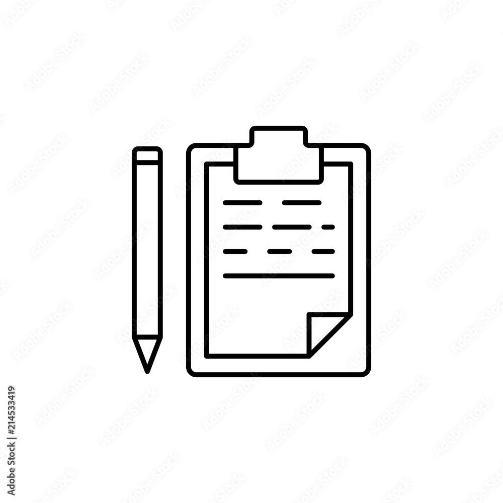 Aufkleber writing on paper icon. element of sturt up icon for mobile concept and web apps. thin line writing o