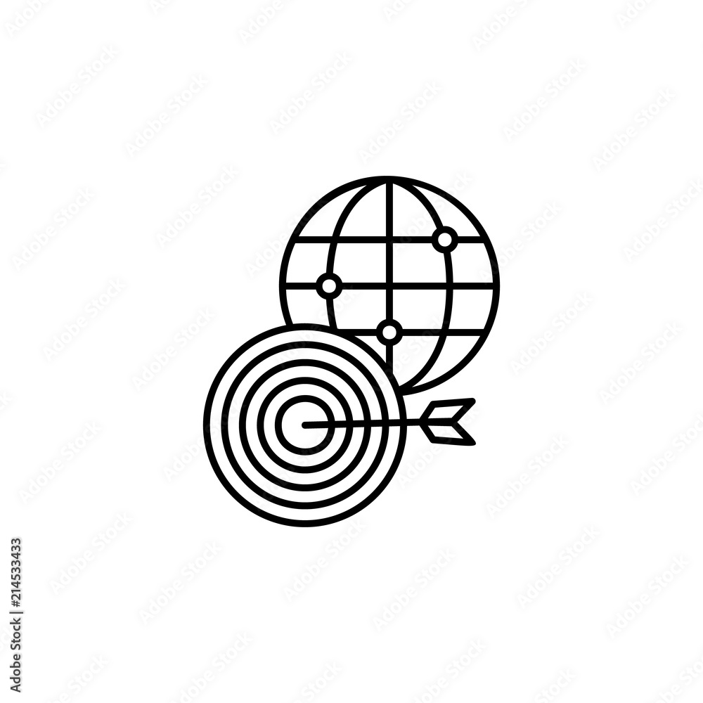 Poster world goals icon. element of sturt up icon for mobile concept and web apps. thin line world goals ic