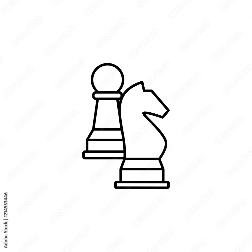 Poster chess figures icon. element of sturt up icon for mobile concept and web apps. thin line chess figure