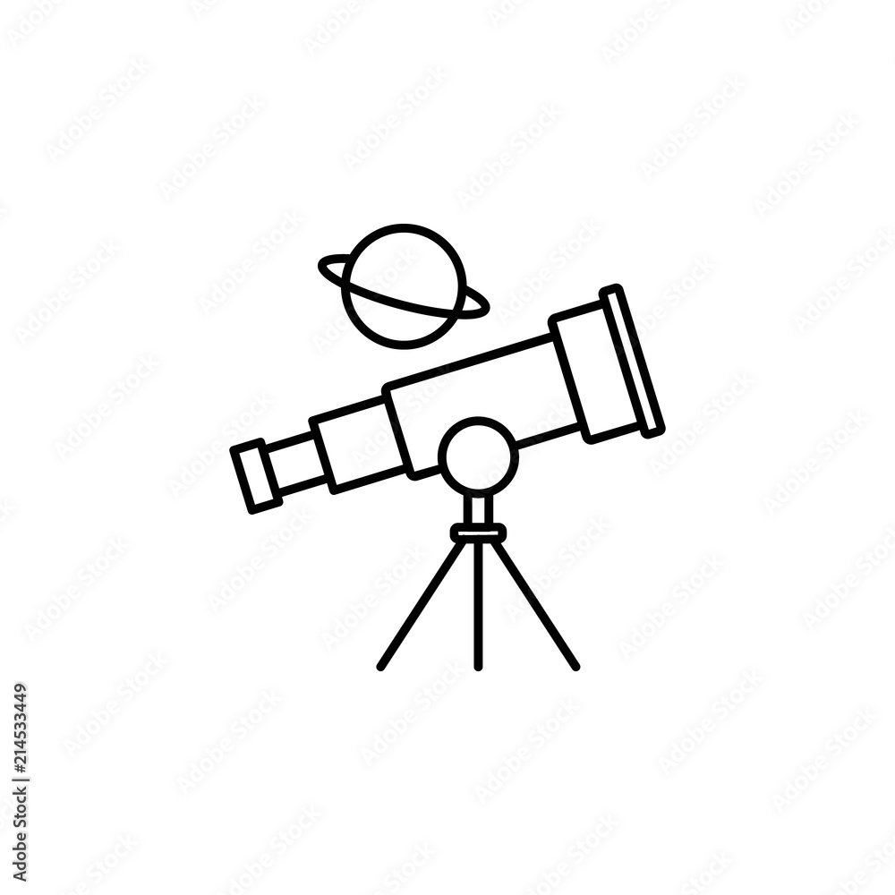 Aufkleber telescope icon. element of sturt up icon for mobile concept and web apps. thin line telescope icon c