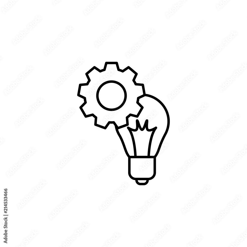 Aufkleber mechanism of idea icon. element of sturt up icon for mobile concept and web apps. thin line mechanis