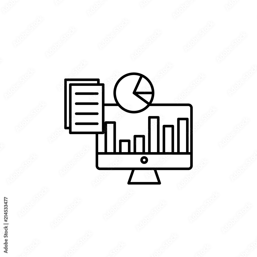 Aufkleber reports icon. element of sturt up icon for mobile concept and web apps. thin line reports icon can b