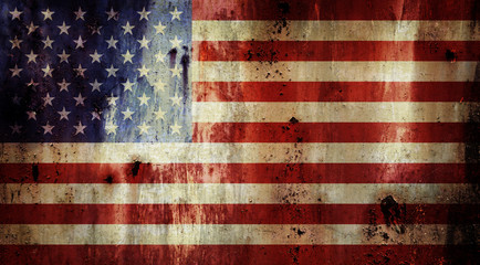Old grunge USA flag