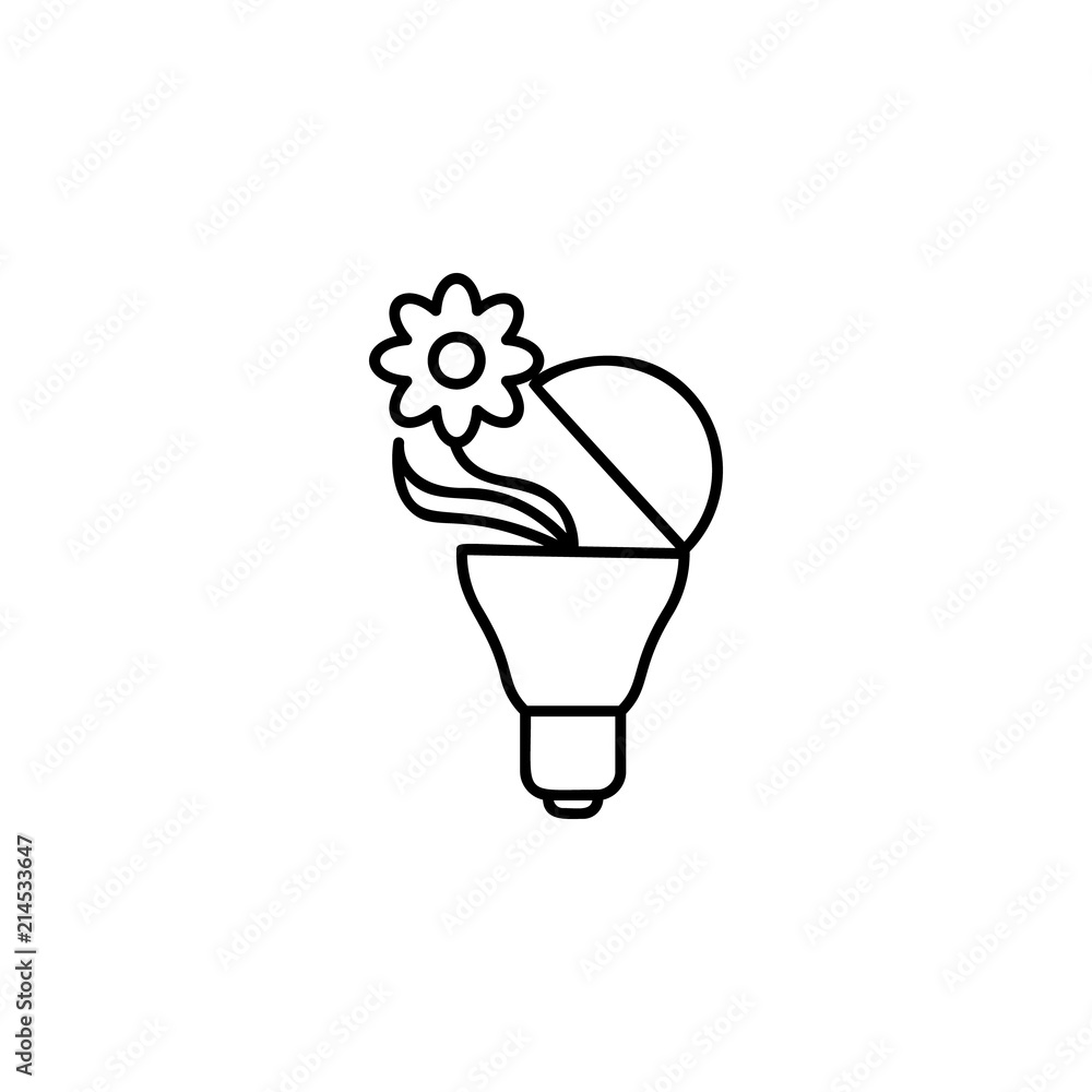 Poster plant in a bulb icon. element of sturt up icon for mobile concept and web apps. thin line plant in a