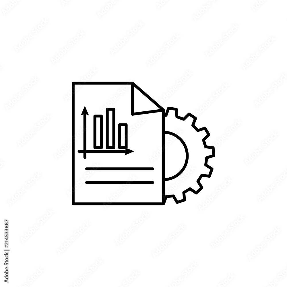 Poster report management icon. element of sturt up icon for mobile concept and web apps. thin line report m