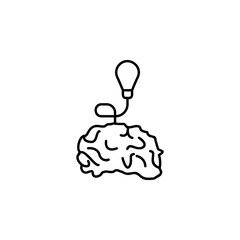 idea in the brain icon. Element of sturt up icon for mobile concept and web apps. Thin line idea in the brain icon can be used for web and mobile