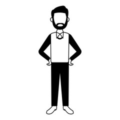 Young man with casual clothes cartoon vector illustration graphic design