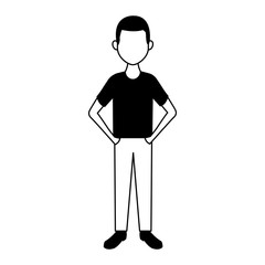 Young man with casual clothes cartoon vector illustration graphic design