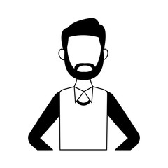 Young man with casual clothes cartoon vector illustration graphic design