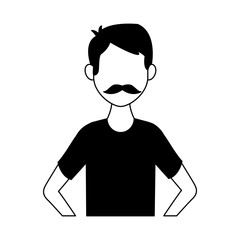 Young man with casual clothes cartoon vector illustration graphic design