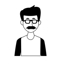 Young man with casual clothes cartoon vector illustration graphic design