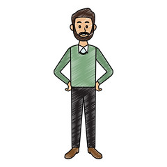 Young man with casual clothes cartoon vector illustration graphic design