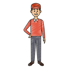 Young man with casual clothes cartoon vector illustration graphic design