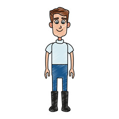 Farmer man cartoon vector illustration graphic design