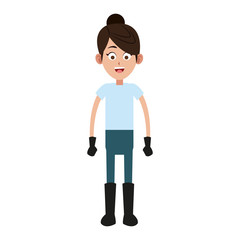 Woman farmer cartoon vector illustration graphic design