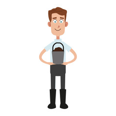 Farmer man cartoon vector illustration graphic design