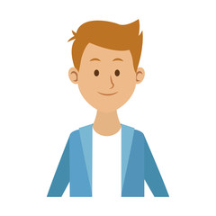 Young man with casual clothes cartoon vector illustration graphic design