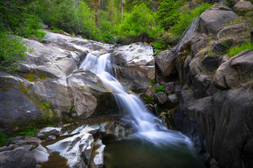  Rocky Canyon Waterfall in Mountain Stream Along Ebbetts Pass, Sierra Nevada - California