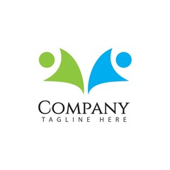 Human Logo Company Vector Template Design Illustration