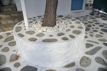 Typical floor design in Mykonos-Greece