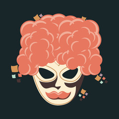 carnival mask vintage icon