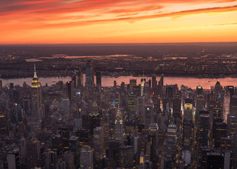 Obraz premium Sunset Midtown Manhattan