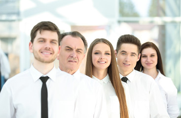 close up. confident business team on blurred background office