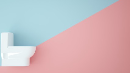 Toilet Room Pastel color background - 3d rendering