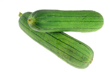  fresh luffa isolated on the white background
