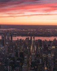 Fototapeta na wymiar Manhattan & New Jersey Aerial Sunset 