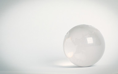 small glass globe.isolated on a white background.