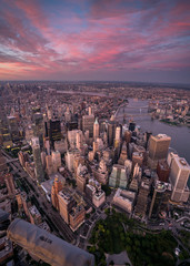 Naklejka premium Aerial Downtown Manhattan
