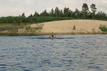 Swimmer in the river