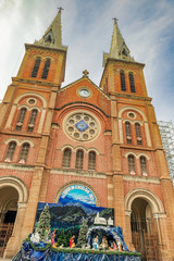 Fototapeta premium Saigon Notre Dame Cathedral Basilica in Ho Chi Minh city, Vietnam.