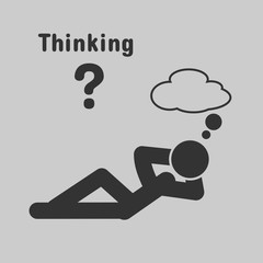 Symbol of people lying thinking.
