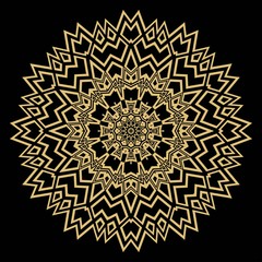 floral mandala, decorative ornament. design for print fabric, tatto. vector.