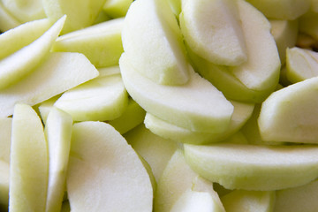 Sliced apple wedges for a healthy snacks or to make an apple pie