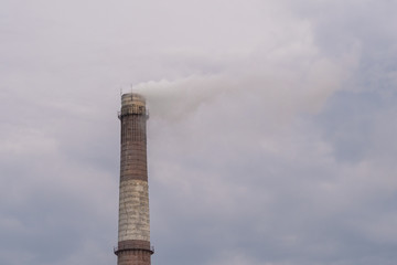 Smoke from the pipes in the factory