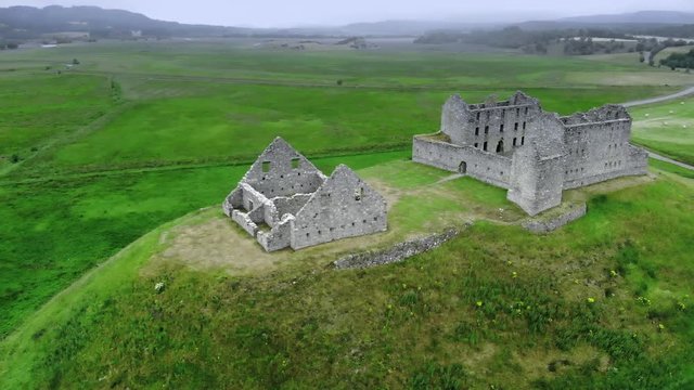 Flight over the Ruthven Barracks in Kingussie Scotland - Cairngorms National Park