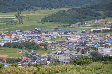 Fototapeta na wymiar 小規模な街の風景(北海道)
