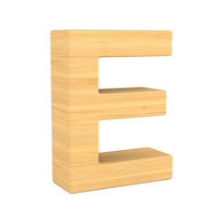 Character E on white background. Isolated 3D illustration