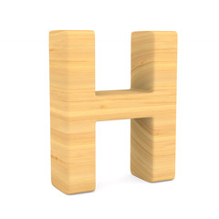 Character H on white background. Isolated 3D illustration