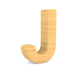 Character J on white background. Isolated 3D illustration