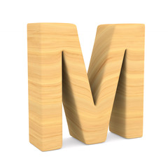 Character M on white background. Isolated 3D illustration