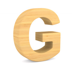 Character G on white background. Isolated 3D illustration