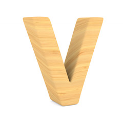 Character V on white background. Isolated 3D illustration