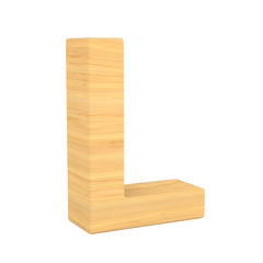 Character L on white background. Isolated 3D illustration